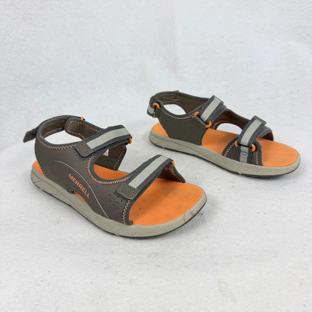 Merrell Hydro Hiker Sandal Big Boy Kids 5M Triple Strap Outdoor Brown Orange